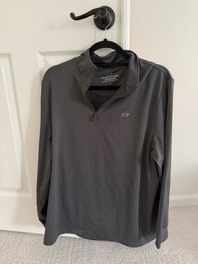 Vineyard Vines Charcoal Gray Performance 1/4 Zip Pullover